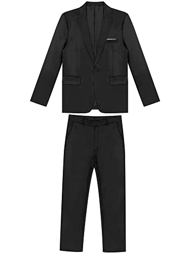 Men's 2 Piece Suit Slim Fit Solid Formal Dress Suits Tuxedo Wedding Blazer Pants for Business Dinner Party4
