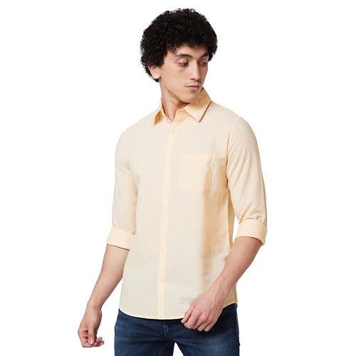 Image of Spykar Men's Regular Fit N /A Full Sleeve Solid Casual Shirts