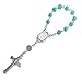 Handmade Guardian Angel 1-Decade Tenner Pocket Rosary with Aqua and Light Green Beads
