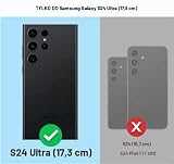 Miss Arts Etui do Samsung S24 Ultra, [Srebrne Tło] Błyszczący Holograficzny Brokat Poruszające Się Płynne Etui Ze Stojakiem, Cienka Obudowa Ochronna Dla Dziewczyn Kobiet Dzieci Pierścień z