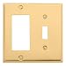 Baldwin Estate 4743.030.CD Square Beveled Edge GFCI Single Toggle Combo Wall Plate in Polished Brass, 4.5" x 4.5"