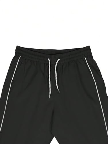 ZAFUL Mens Baggy Pants Y2K Contrast Piping Drawstring Sweatpants Fashion Unisex Oversized Cargo Pants for Men with Pockets4