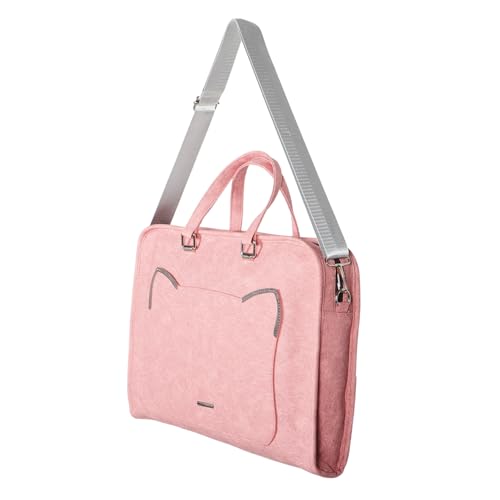 Maletín de computadora antichoque bolsa tote rosa con múltiples compartimentos para mujer