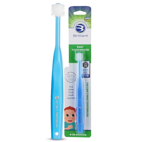 Brilliant Oral Care Baby Toothbrush with Soft Bristles and Round Head, for a Toddler Approved, Easy to Use All-Around Clean Mouth, Ages 0-2 Years,...