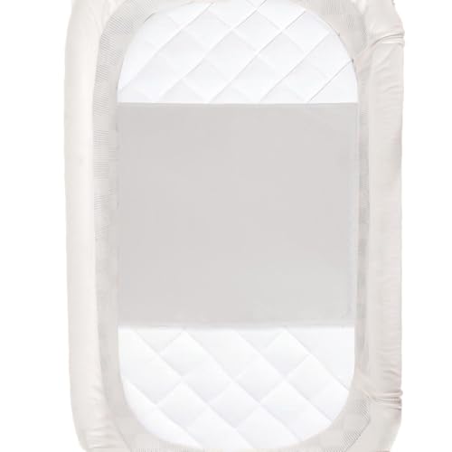 Image of PROMEED 100% Mulberry Silk Bassinet Sleeve for Baby Bald Spots, Preminium 23 Momme Silk Bassinet Half Sheet for Baby Hair Loss (Light Grey)