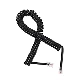 Operitacx Cordon Téléphonique Spiralé 4p4c Rj9 2m Noir Pour Téléphone Fixe, Accessoir...