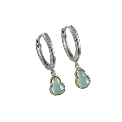 Boucles d'oreilles jade bleu eau glace argent S925 femme pour yoga et méditation
