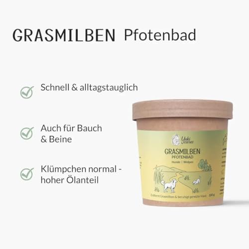 Yuki cares Grasmilben Pfotenbad zur Bekämpfung von einem Grasmilbenbefall beim Hund