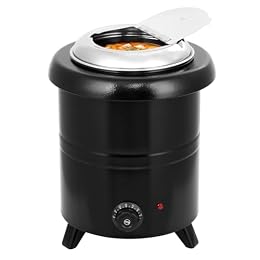 GarveeHome Soup Warmer, 10.5 Qt Commercial Grade Soup Kettle with Swing Lid and Detachable Stainless Steel Insert Pot, Food Warmer with Anti-Scald Handle for Restaurants, Buffet, Catering