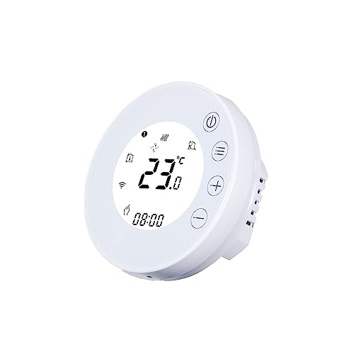 CFWWSAQ Termostato Digital Termostato de calefacción Inteligente X7HGB, Pantalla LCD Control de Voz Tuya/Controlador de Temperatura del Suelo eléctrico/de Agua(X7 3A NO WiFi White)