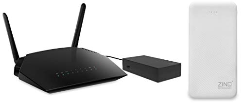Image of Zinq Technologies UPS for Router (Black) with 10000mAh Power Bank (White)(ZQ-6600, ZQ10KPC)