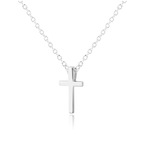Cherished Moments Girl's Sterling Silver Classic Cross Necklace for Kids, Teens or Women, Religious Gift for Baptism, First Communion and Confirmation