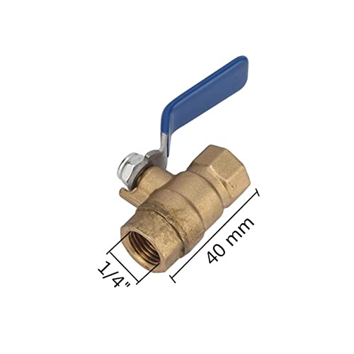 Válvula de bola de latón 1/4" hembra para conectar tuberías de fontanería 3