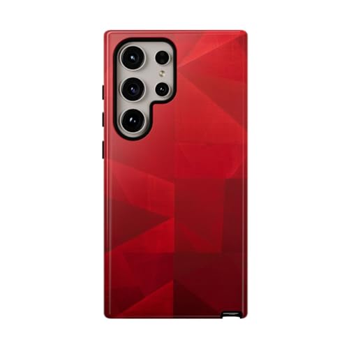 Coque premium Samsung S24 Ultra motif géométrique rouge brillant