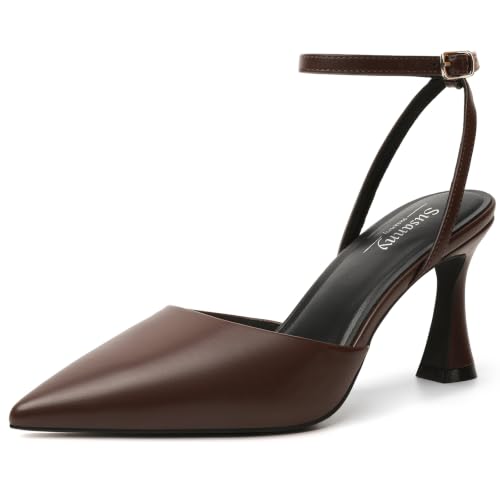 Image of Susanny Heels for Women Stiletto Closed Pointed Toe Backless Dress Shoes High Heels Sexy Kitten Pumps Wedding Guest Party Dance Prom Dressy Comfort Shoes