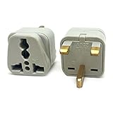 2 Universal Outlet Power Plug Adapter Type G AC Converter Dubai UAE EU AU US UK