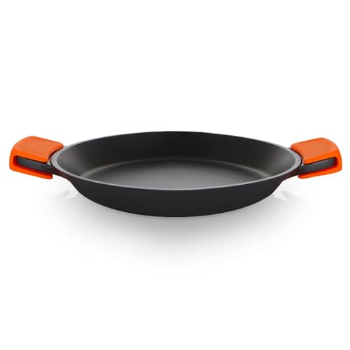 Orbegozo PDA 2032 Paellera de Aluminio Fundido Indeformable, 2.6 L, Superficie Antiadherente Libre de PFOA, Asas de Silicona