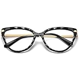 WOWSUN Sexy Cute Crystal Cat Eye Glasses Frame for Women Non-Prescription Fake Eyeglasses Eyewear Frame with Clear Lens