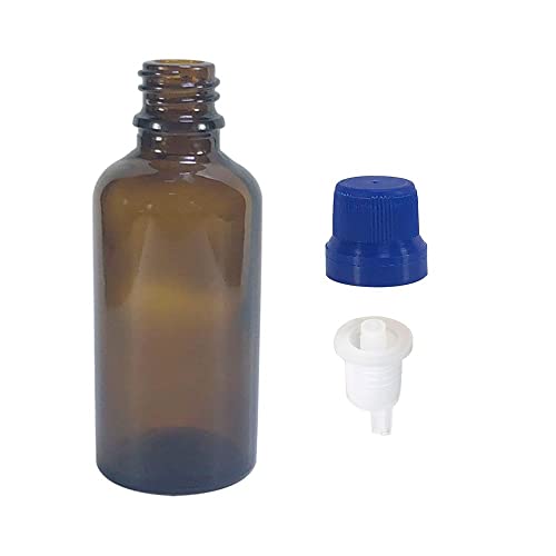 Frasco de Vidro 50ml com Batoque Gotejador (20 Pecas) Cor:Azul Escuro