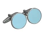 rund ca. 16 mm Durchmesser Unbekannt Runde Manschettenknöpfe Lack eisblau hellblau Plus Geschenkbox
