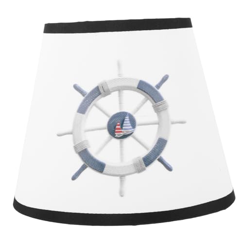 Veemoon Pantalla De Lámpara De Tela Pantallas De Barril Rueda De Náutico Reemplazo De Pantalla De Lámpara De Impresión Cubierta De Luz E27 Protector De Lámpara Clip En Pantalla De