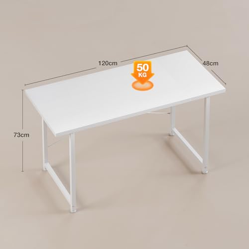 Bureau d'ordinateur compact 120x50 cm blanc ODK multimédia - 4