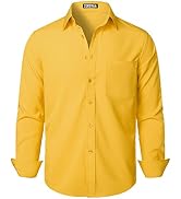 ZEROYAA Men's Regular Fit Dress Shirt Solid Wrinkle-Free Long Sleeve Casual Business Button Up Sh...