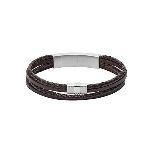 Fossil Armband Für Männer Casual Texture, Innenlänge 175mm~190mm Schwarzes Lederarmband, JF02934040 – Ansicht 1