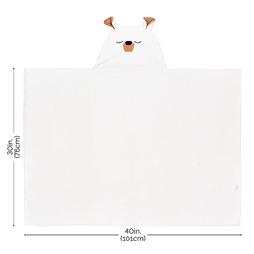 Natemia Premium Hooded Baby Towels - Ultra Soft Baby Bath Towel with Animal Design, Toddler Bath Towel, Newborn Towels for Boys and Girls, Made in Turkey - White Bear