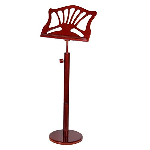 Atril Musica Madera Altura Elevar Bajar 120-150 Cm La Posición del Panel Se Puede Ajustar Diseño De Ventana Hueca Soporte De Música Guqin Rojo (Size : A) Cover