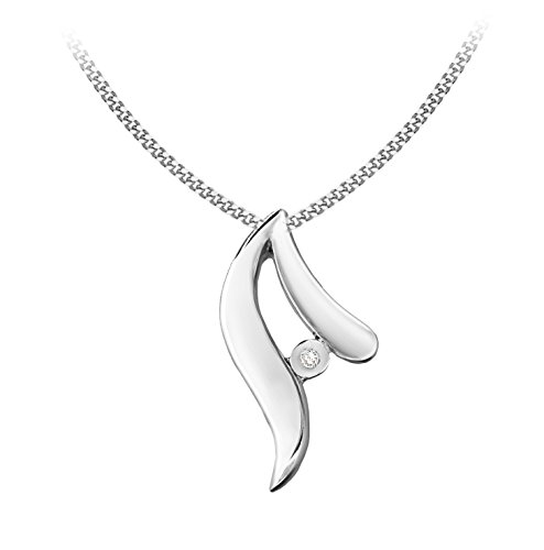Colgante de plata de ley y diamante para looks de oficina y cenas especiales