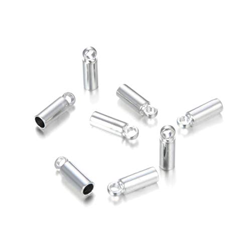100Pcs Silver Endcap Barrel Beads For 2Mm (0.08 Inch) Cord Beading Wire Thread For Jewelry Craft Making Cf216-3 #TOP4