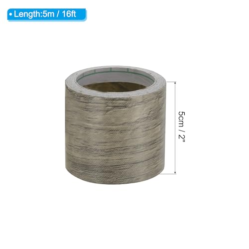 Image of PATIKIL Wood Grain Repair Tape 2in x16ft, Self Adhesive Realistic Textured Repair Tape Patch for Floor Door Table Cabinets Desk, Yellow Teak