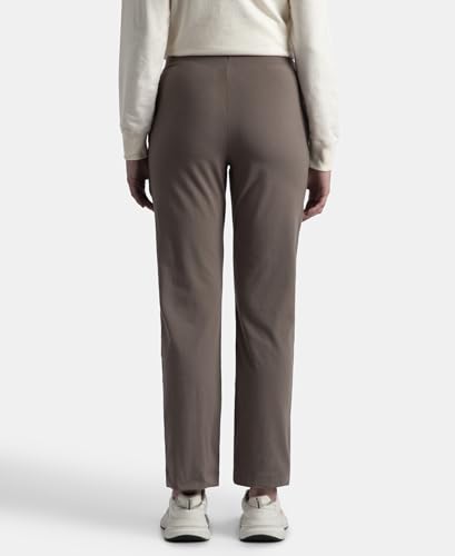 Image of Jockey 1302 Women's Super Combed Cotton Elastane Stretch Relaxed Fit Trackpants with Side Pockets