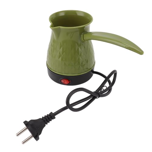 Mtlavishness Caffettiera elettrica da 500 ml Caffettiera portatile a doppia protezione con riscaldamento rapido con manico staccabile 600 W (Verde)