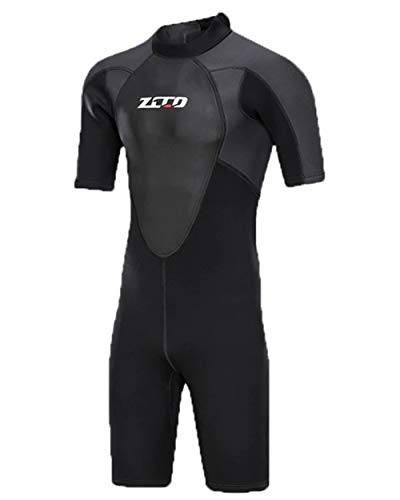 TrusMe 3Mm Neopren-Neoprenanzug Männer Kurzarm Scuba Tauchanzug Surfen Sunfest Einteiler Set Badeanzug Surfen Schnorcheln Nasse Anzüge,Schwarz,XXXXL Cover