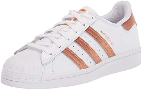 adidas Women's Superstar Sneaker, White/Copper Metallic/Black, 9