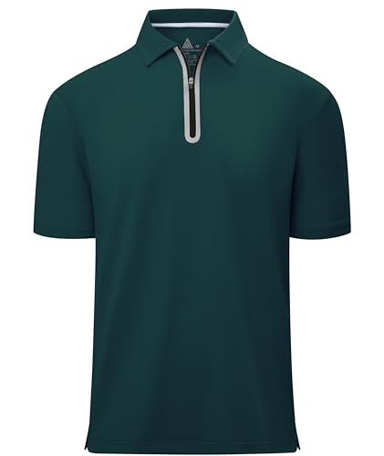 Polo homme manches courtes zippé zitysport en maille respirante coupe regular fit casual