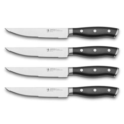 HENCKELS x EMERIL Lagasse The Nola Collection Razor-Sharp German 4-pc Steak Knife Set, Made in Company-Owned German Factory with Special Formula Steel perfected for almost 300 Years, Dishwasher Safe by HENCKELS - Used condition - US$36.53
