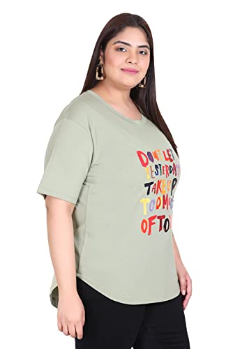 Image of In Love Women's Graphic Printed Cotton Plus Size Longline T-Shirt | Cotton fabric - soft longline T-shirt with easy plus-size fit