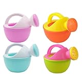 Kinder-Gießkanne, 4 Stück, Bunte Wasserkanne mit Griff, tragbar, nachfüllbar, 10, 2 x 8, 9 cm, Pflanzenbewässerungsgerät für draußen, Strand, Gartenarbeit, zufällige Farbe