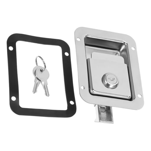 ASAKKURA Loquet de Porte Encastré en Acier Inoxydable avec Poignée à Palette et Clés, Verrou de Camion et Remorque, Serrure Marine Haute Résistance pour...