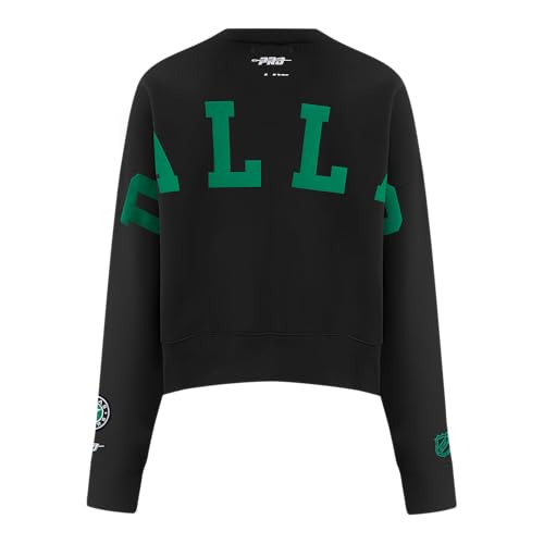 Pro Standard Womens NHL Dallas Stars Wingspan Crewneck Sweatshirt Black