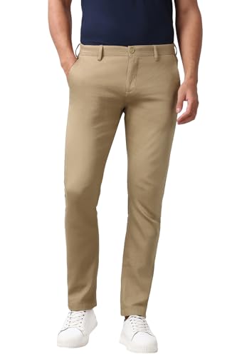 Image of Peter England Men's Slim Fit Stretchable Casual Trousers | Office & Everyday Wear | Comfortable & Smart Look