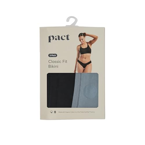 Image of Pact Women's Organic Cotton Bikini Underwear, Classic Fit Panties with High Cut Leg