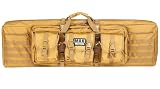 MAX Tactical Heavy Duty Deluxe Gewehrtasche – Single & Double Rifle Bag, taktisches Langwaffen-Futteral gepolstert mit Seitenfächern & Wabenschaum, für Zubehör (109 cm Schwarz Tan Gewehrtasche)