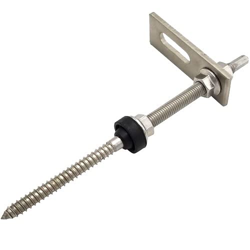 Steelgear - Hanger Bolt for Corrugated Roofs - Stainless with Rubber Washer & Anchor Plate