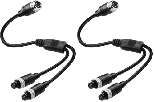 Image of MEIRIYFA Car Video M12 4Pin Aviation Extension Cable Adapter 1 Male to 2 Female Aviation Y Splitter Converter Wire for CCTV Rearview Camera Car Truck Vehicle Backup Monitor-40CM (Pack of 2)