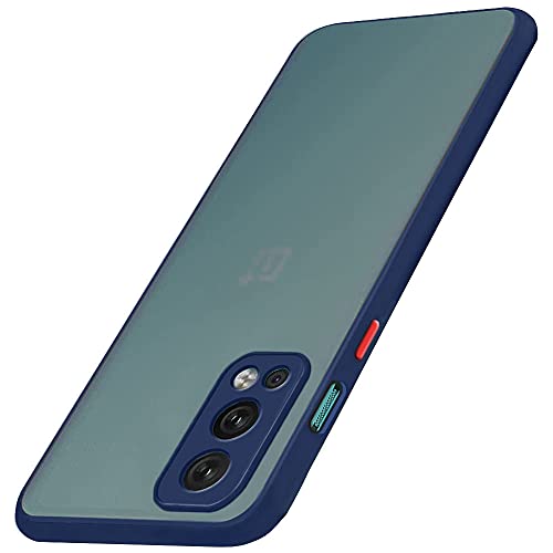 Image of TheGiftKart Hybrid Back Cover Case for OnePlus Nord 2 5G / OnePlus Nord 2 5G Pac-Man Edition | Smoked Matte Back | 360 Degree Protection | Protective Hard Back Cover Case (PC & TPU, Blue Bumper)