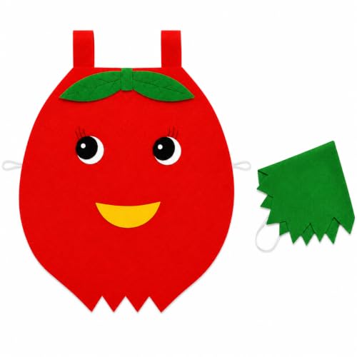 Image of Raj Costume Kids Mango Fruit Costume Apron with Cap for Boys & Girls | Cute Yellow Cutout Fancy Dress | Soft Felt Fabric | Role Play Outfit